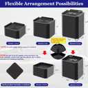 Bed Risers Heavy Duty, Adjustable Furniture Riser Blocks Lift 1.5, 3, 4.3 inches for Couch Table Desk Sofa Chair Legs, Refrigerator, Washing Machine - Support up to 4000 lbs (Black 8 Pack, 3 inch)
