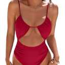 Blooming Jelly Womens One Piece Swimsuit Tummy Control Bathing Suit 2025 Sexy Flattering Cheeky High Cut Out Cute Ladies Swimwear (Large, Red)
