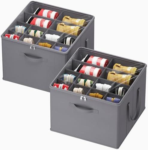 Lifewit Shoe Storage Organizer for Closet Fits 12-16 Pairs, Fabric Large Shoe Box Storage Containers with Clear Cover, Foldable Bins Fit for Boots Heels Sneakers 17"(L) x 17"(W) x 12.5"(H) 2 Pack Gray Lifewit Shoe Storage Organizer for Closet Fits 12-16 Pairs, Fabric Large Shoe Box Storage Containers with Clear Cover, Foldable Bins Fit for Boots Heels Sneakers 17"(L) x 17"(W) x 12.5"(H) 2 Pack Gray
