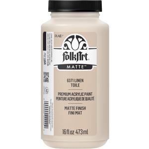 FolkArt Matte Acrylic Paint in Assorted Colors, 16 oz, Linen 16 Fl Oz