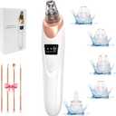 2025 Blackhead Remover Pore Vacuum,Facial Pore Cleaner-5 Suction Power,5 Probes,USB Rechargeable Blackhead Vacuum Kit Electric Acne Extractor Tool for Adult (White)