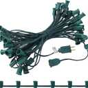 Copkim C7/e12 Christmas Light String Set, UL Listed C7 Christmas Light Strand Spool Stringer 12 Spacing Spool Wire for Patio Backyard Xmas Tree Roofline(50ft)