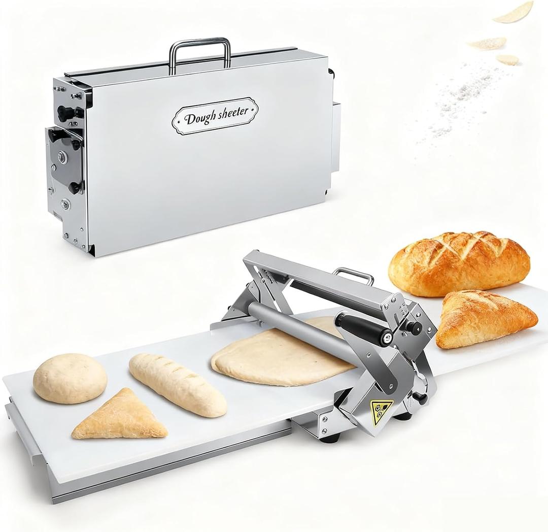 40.9''x15.5" Folding Dough Sheeter,Manual Stainless Steel Dough Machine,dough sheeter machine for home,(ith Sheeter Board) Thickness AdjustableSuitable for home and commercial use