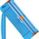 Firbon Blue A4 Paper Cutter, 12 Inch Titanium Straight Paper Trimmer with Side Ruler for Scrapbooking Craft, Paper, Coupon, Label, Cardstock