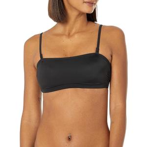 Amazon Essentials Women's Bandeau Swim Top (Medium, Deep Black)