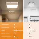 FULEN Motion Sensor Ceiling Light Fixture, Cordless Closet Light Battery Operated, Rechargeable Magnetic Mount LED Shower Light for Bathroom,Stairs,Garage,Hallway, Color Change, 2 Pack