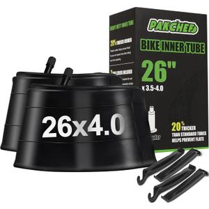 Heavy Duty 20x4.0, 26x4.0 Fat Tire Tube with Schrader Valve - Thick Butyl Rubber Bike Inner Tube for E-Bikes Mountain Bikes