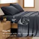 Bedsure Queen Sheet Set - 4 Pieces Soft Queen Size Sheets - Breathable & Cooling - Hotel Luxury - Easy Care Polyester Microfiber Bedding for Women, Men, Dark Grey