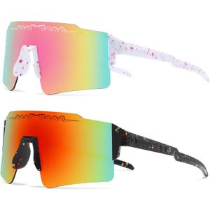 2 pcs Youth Baseball Glasses Boys Girls Kids UV400 Teen Softball Sunglasses Shades Young Men Women Football Eyewear - HYE34