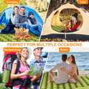 Double Sleeping Pad, Ultralight 4" Extra-Thick Self Inflating Sleeping Mat for 2 Person with Pillow Built-in Foot Pump Portable Camping Mat for Backpacking, Hiking, Traveling, Tent, Camping
