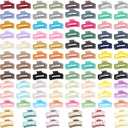 XunYee 100 Pcs Hair Claw Clips Bulk Large Square Jaw Headwear Clips Set for Women Nonslip Rectangle Hair Accessories Clip for Girl Women Gifts Beauty(3.4'',Sweet Colors)