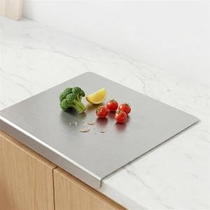Stainless Steel Cutting Board with Lip, 304 Food Grade Steel Chopping Mats for Kitchen Countertop (16"x20"), 11.7"L x 11.7"W