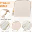 Small Travel Jewelry Case, Jewelry Travel Pouch with Zipper Travel Jewelry Organizer and Storage Pouch for Necklace Bracelet Earrings Rings Women Gifts Choice (White)