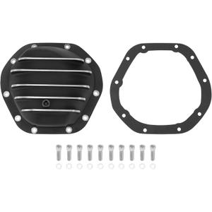 Differential Cover Kit Compatible for Chevy for GM for Ford Dana 44 1941-2003, Durable Aluminum Alloy Black with Gasket Bolts