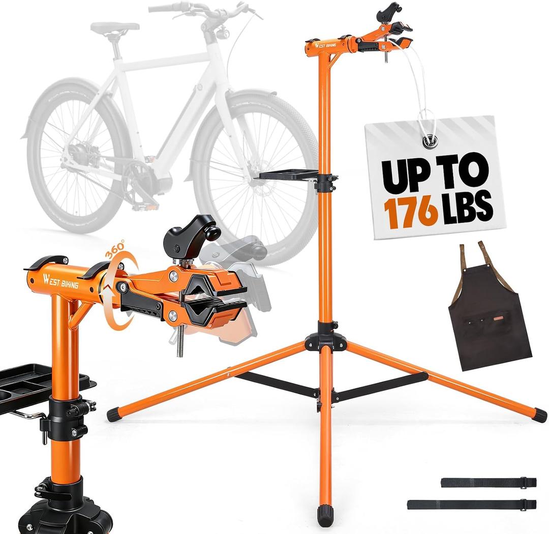 West Biking Bike Repair Stand, 176lb Heavy-Duty Bicycle Repair Stand | Height Adjustable From 40.5 To 67 Inches, With a Magnetic Swivel Tray, Suitable For Mountain Bikes, Road Bikes, And E-Bikes