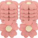 Beeveer 10 Pcs 15.75" Flower Plush Pillow for Sofa, Monochrome, Pink, 15.75 x 15.75 x 2.36 inches