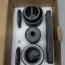 INIUNIK Bathroom Accessory Set - 6 Pieces Bathroom Accessories Set Complete with Soap Dispenser, Toothbrush Holders, Tumbler, Vanity Tray and 2 Qtip Holder for Home Organizer and Decor, Dark Grey