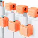 2 x Magnetic Cord Organizer Holder, 6 Pack Desk Cable Clips Management, Hide Phone Charging Cable Keeper, Strong Adhesive Wire Charger Holder for Nightstand, Kitchen Appliances, Office Supplies (Orange)