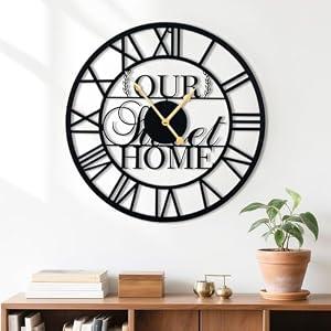 Lbc.JzJu 20inches/ 50cm Wall Clocks Roman Numeral Battery Powered No Ticking Silent Modern Unique Metal Wall ClocksSuitable Living Room Kitchen Bedroom Fireplace Office Farmhouse