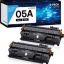 05A Toner Cartridge High Yield Compatible for HP CE505A Replacement for HP P2035 P2035N 2035N P2055DN 2055DN P2030 P2050 P2055X P2055D Printer (2 Black)