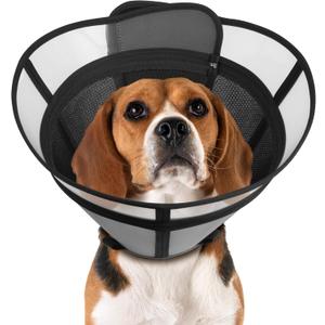Cone for Dogs Soft Elizabethan Collar for Large, Medium & Small Dogs | Post-Surgery Recovery, Anti-Licking, Adjustable & Lightweight Dog Cone Alternative (Black,M)