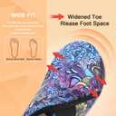 Besroad House Slippers for Women Men Comfy Barefoot Slippers Sock Furry Slip On House Shoes with Soft Rubber Sole for Bedroom Home Travel Yoga (7-7.5 Women/5.5-6 Men, Multi Ocean)