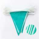 10M/32Ft Aqua Green Banner Party Decorations Triangle Flag Pennant Bunting Fabric Garland for Wedding Birthday Engagement Bridal Baby Shower Under The Sea Party Festivals Decoration(Teal Blue)