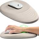 Hokafenle Ergonomic Mouse Pad Wrist Support, Terraced Slope Carpal Tunnel Wrist Pad for Mouse with Unibody Memory Foam, Wrist Rest Pain Relief Mousepad (Apricot, 11.8x7.9 in)