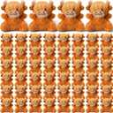 Shappy 50 Pcs Mini Highland Cow Animal Toys 2.36 Inch Small Highland Cattle Stuffed Animals Bulk Cute Tiny Plushies for Birthday Gift Party Carnival Prize