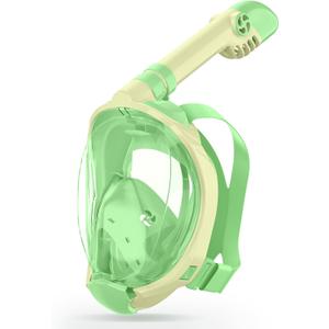 Greatever Snorkeling Gear for KidsIdeal Gifts of Kids Snorkel MaskFull Face Snorkel Mask Kids with Camera MountSafe Breathing for Enchanting Travel (A9-Yellow Green)
