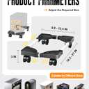 Computer Tower Stand, Adjustable Mobile CPU Stand with Rolling Caster Wheels, Premium PC Tower Stand Holder for Floor Carpet Gaming PC Case