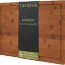 Bamboo Cutting Board, Large Kitchen Chopping Board with Deep Juice Groove & Built-in Handle, Reversible Wooden Charcuterie Board and Serving Tray for Meat, Bread, Fruit, Daily Use, 16110.6''