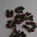 Yilloog 8 Sets Christmas Candle Rings Wreaths Berry Pinecone Red Poinsettia Candle Wreaths Rings Mini Candleholders Xmas Wreath Holder for Christmas Centerpiece(Cute)