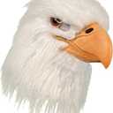 White Eagle Mask Novelty Animal Bird Hair Latex Masks, Fun Adult Party Props for Halloween Raves