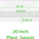 20 Inch Square Plant Saucer 2 Pack, Extra-Deep Large Plastic Plant Saucers, Plant Water Catcher Tray, Flower Pot Saucers, Plant Drip Trays, Saucers for Potted Plants Indoor and Outdoor
