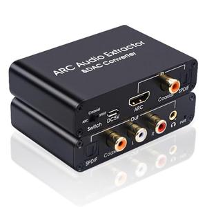 HDMI ARC Adapter,HDMI ARC to Optical Audio Adapter,192Khz DAC Digital to Analog Audio Converter,Optical HDMI ARC Input to Optical/SPDIF Coaxial Stereo L/R 3.5mm Jack Out for HDTV Soundbar HDMI ARC Adapter,HDMI ARC to Optical Audio Adapter,192Khz DAC Digital to Analog Audio Converter,Optical HDMI ARC Input to Optical/SPDIF Coaxial Stereo L/R 3.5mm Jack Out for HDTV Soundbar