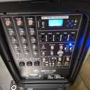 Professional Portable All-in-One Integrated 2-Way PA System Fixed Setup, Suitcase Design w/ 8-Channel Mixer, 2 Speaker Stands, Bluetooth, Mic for Performances, Presentations