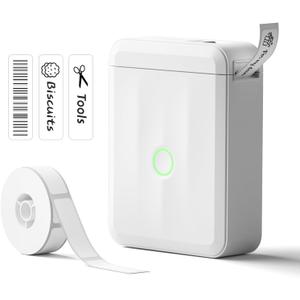 NIIMBOT Label Maker Machine Bluetooth Label Printer for School Home Office Organization, Wireless Mini Labeler D110 Upgraded Version, Label Machine with Label, White