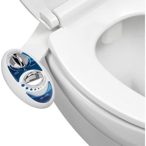 LUXE Bidet NEO 185 - Self-Cleaning, Dual Nozzle, Non-Electric Bidet Attachment for Toilet Seat, Adjustable Water Pressure, Rear and Feminine Wash (Blue)
