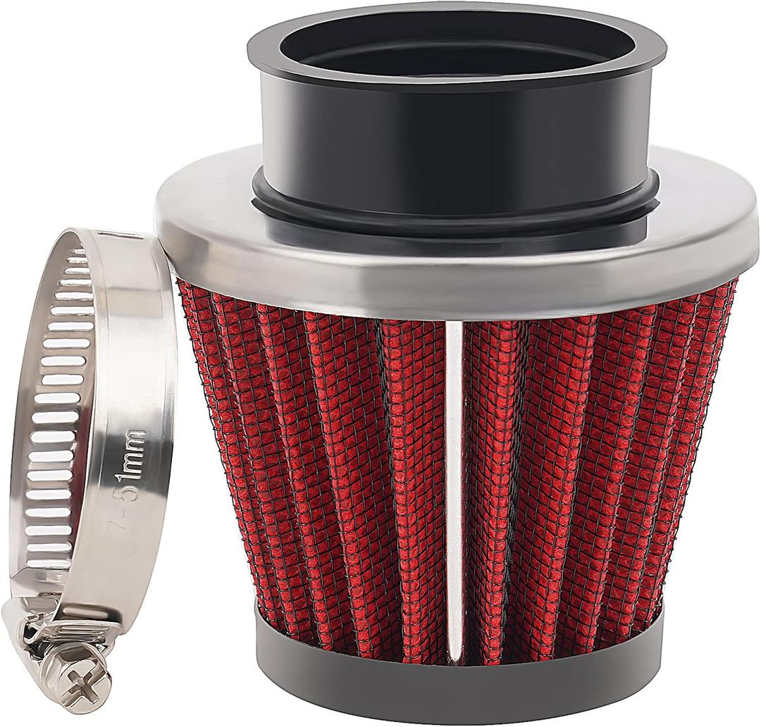 AHL Red 42mm Universal Air Filter Fit for Pod / 150cc-250cc Motorcycle Scooter ATV Dirt Bike/50cc 70cc 90cc 110cc 125cc Coolster Tao Tao Sunl/Quad Go Kart Pit Dirt Bike Parts