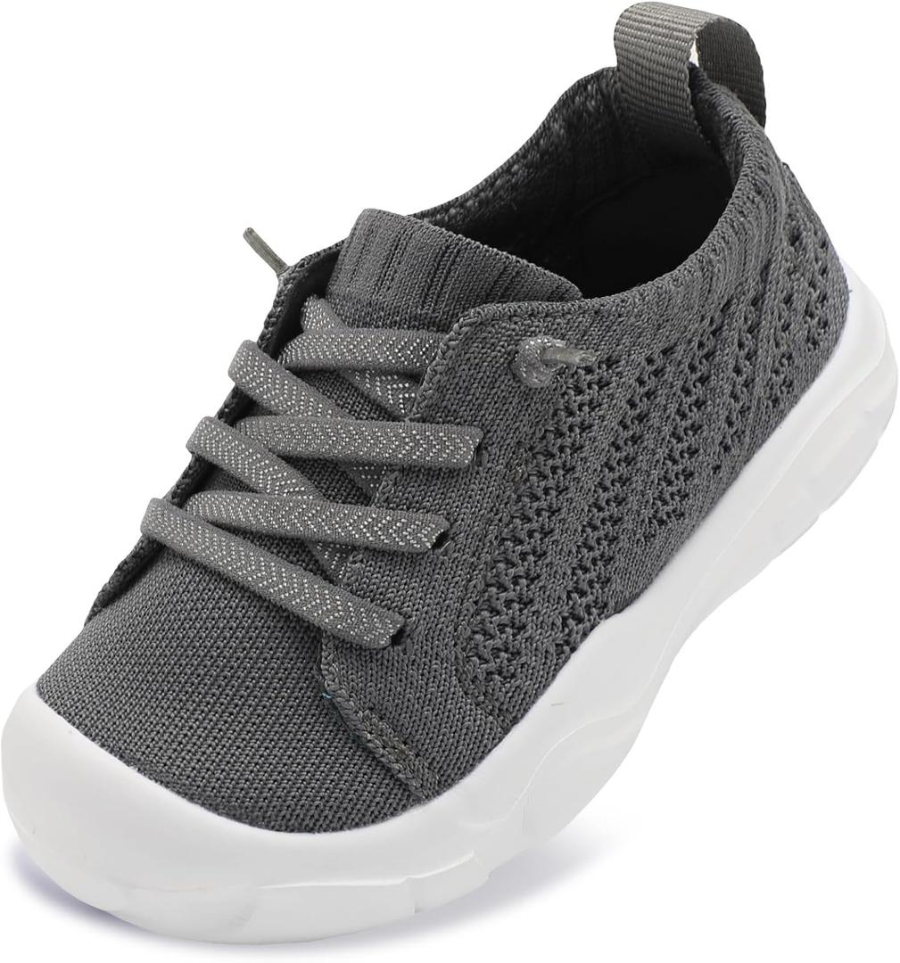 JIASUQI Toddler Shoes for Boys Girls Slip on Sneakers Wide Toe Walking Shoes Toddler Sock Shoes