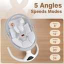 Baby Swings, Infant Swing with Remote Control, 5 Speed Adjustable, Machine Washable Seat Pad, 5 Point Harness, Bluetooth Connection, Electric Baby Swing for Indoor Use (Gray)
