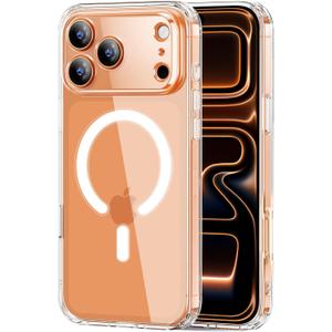 for iPhone 17 Pro Case Compatible with Magsafe, Wireless Charging, Anti-Yellowing, Materials Military Shockproof Drop Protection, Transparent Cover for iPhone 17 Pro-Clear