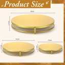 Wenqik 3 Pack Gold Cake Stands 16'' 14'' 12'' Round Metal Cupcake Display Stands Dessert Trays Table Decoration Cookies Serving Plates with Modern Design for Wedding, Birthday, Party, Celebration