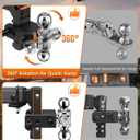 Adjustable Trailer Hitch with 1-7/8" & 2" & 2-5/16" Balls