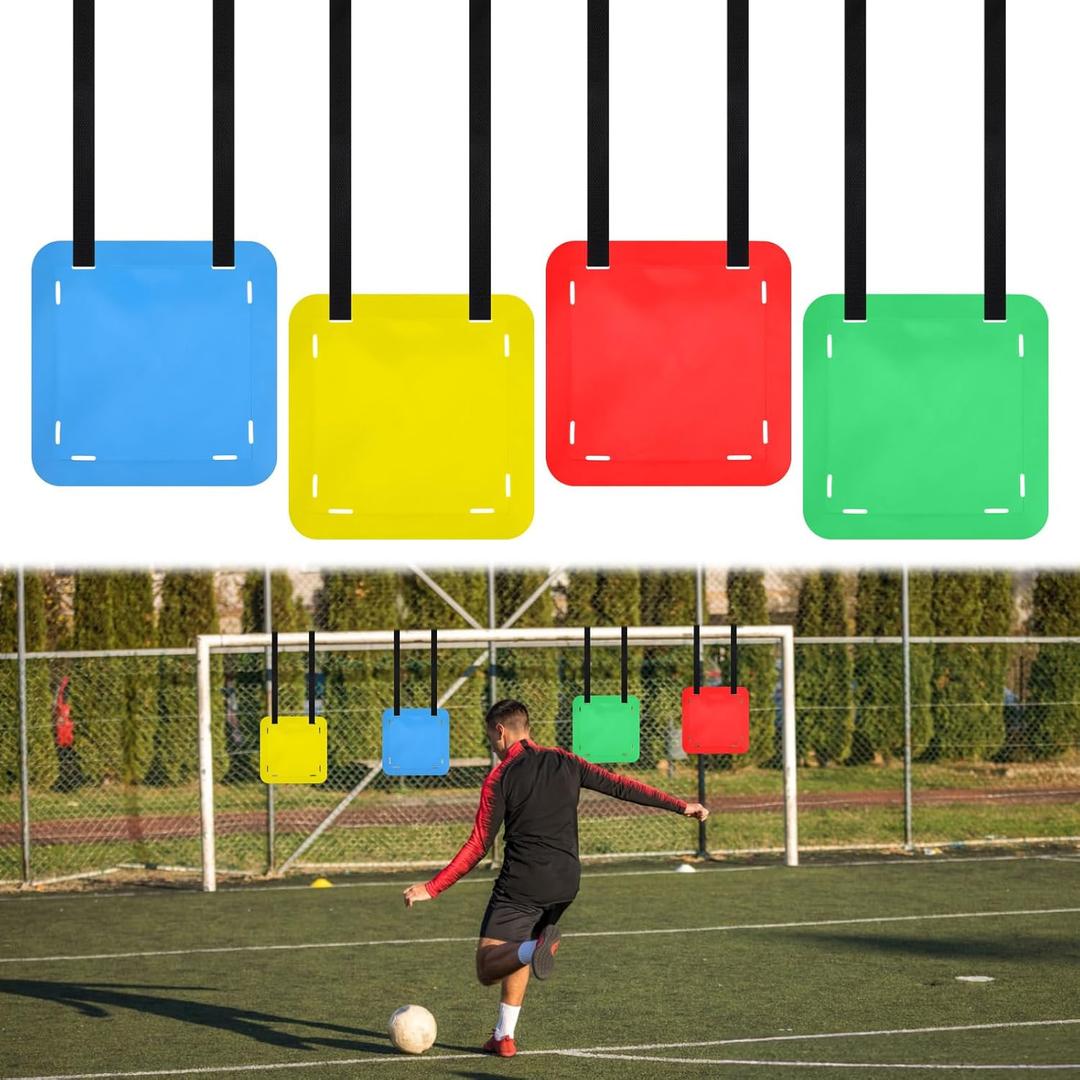 4 Pcs Soccer Goal Target, Soccer Targets for Goals Training with Adjustable Extra-Long Straps, Soccer Target for Shooting Accuracy Training, Enhance Agility Speed for Lacrosse, Hockey, Baseball