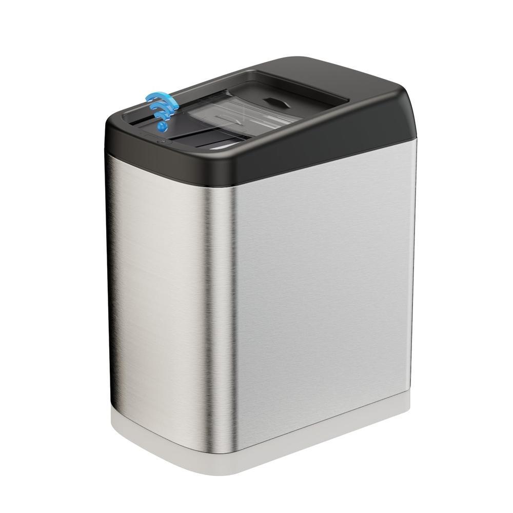 ELLO&ALLO 50 Liter 13 Gallon Touchless Rectangular Automatic Motion Sensor Trash Can For Kitchen Brushed 13 Gallon Black/Stainle ELLO&ALLO 50 Liter 13 Gallon Touchless Rectangular Automatic Motion Sensor Trash Can For Kitchen Brushed 13 Gallon Black/Stainle