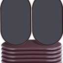 Reusable Large Furniture Sliders for Carpet, Furniture Movers Sliders, Carpet Movers Oval Heavy Duty Sofa Bed Table Desk Movers for Carpet Quickly and Easily Move Any Item, Brown (8 Pack)