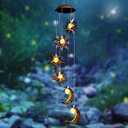 Tryme Solar Wind Chimes for Outside with Sun Moon Star Solar Hanging Lights Windchimes Outdoors Garden Decor Gifts for Mother Mom Grandma Neighbors