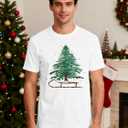 Merry Christmas Shirt for Men Christmas Tree Xmas Short Sleeve Top Mens (White, XXL)